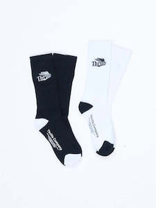50 Friyay Sale: THRILLS // High Life 2pack Socks BLACK WHITE