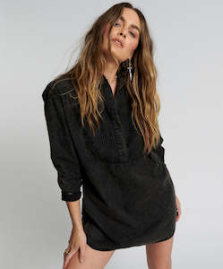 Lucky Last All 50 Off: ONE TEASPOON // Blackout Tuxedo Shirt Dress  BLACK ACID