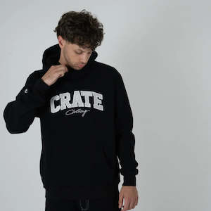 Him Hoodies Crews: CRATE // Varsity Hoodie BLACK/GREY