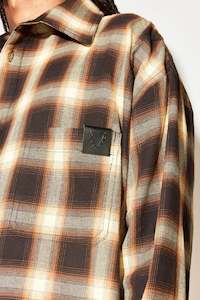 STOLEN GIRLFRIENDS CLUB // Pioneer Plaid Overshirt BROWN/BUTTER