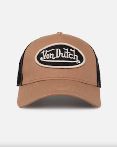 Von Dutch: VON DUTCH // Unisex Trucker 51 Hat TAUPE BLACK