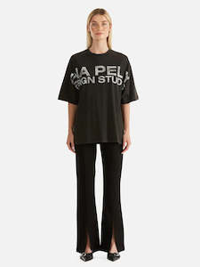 Ena Pelly: ENA PELLY // Supersized Logo Tee WASHED BLACK