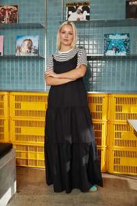 HUFFER // Lin-In Resort Dress BLACK