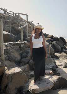 AFENDS // Focus Seersucker Maxi Skirt BLACK