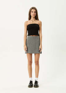 AFENDS // Aster Seersucker Mini Skirt STEEL CHECK