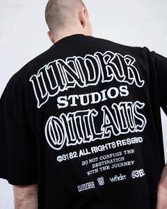 Him Tees: WNDRR // Outlaws Heavy Weight Tee BLACK
