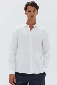 Him Shirts: ASSEMBLY LABEL // Casual Long Sleeve Shirt WHITE