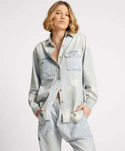 Lucky Last All Items 149: ONE TEASPOON // Everyday Denim Shirt PAINTERS STRIPE