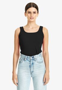 Commoners: COMMONERS // Square Neck Rib Tank BLACK