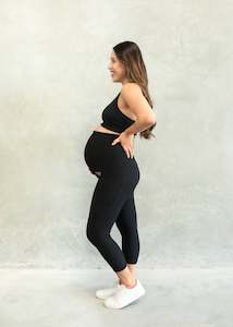 Onyx: RIBBED MATERNITY 7/8 LEGGING ONYX