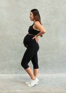 STAPLE MATERNITY 3/4 LEGGING ONYX