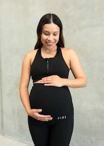 STAPLE MATERNITY ZIP UP BRA ONYX