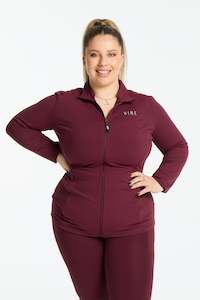 Training Jackets: MOVEMENT FULL LENGTH JACKET BURGUNDY