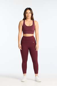 Shopbyleggings: MOVEMENT W/ NO FRONT SEAM 7/8 LEGGINGS BURGUNDY