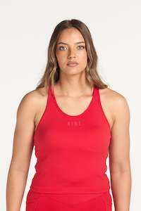 RACERBACK CROP SINGLET W/ IN-BUILT BRA RED