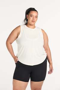 ESSENTIALS OPEN BACK TANK WHITE