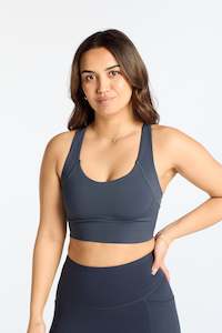 CURVED BUILT-IN SPORTS BRA SLATE BLUE