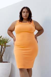 SUMMER RIBBED SINGLET DRESS SUNSET