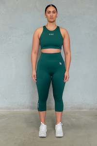 HYBRID 3/4 LENGTH LEGGING FOREST GREEN