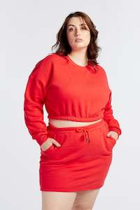 Hoodies Jumpers: SUMMER LEISURE CROP CREW HIBISCUS