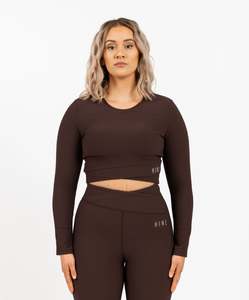 RECOVERY CROP LONG SLEEVE ESPRESSO