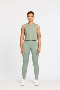 SIGNATURE CROP MUSCLE SINGLET SEA GREEN