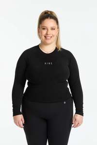Essential Tees: THE ESSENTIAL CROP LONG SLEEVE ONYX