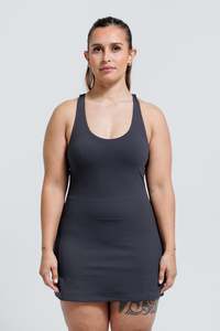 TENNIS DRESS CHARCOAL