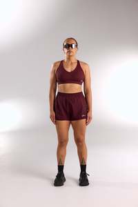 TRAINING SHORT WOMENS DEEP CHERRY