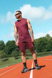 5" TRAINING SHORT MENS DEEP CHERRY