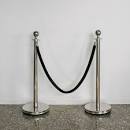 Bollard Cord Black Velvet Silver Ends 1.5m