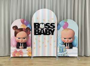 Women Shirts: Boss Baby Theme Backdrop Hire | Gender reveal backdrop | Birthday Decoration