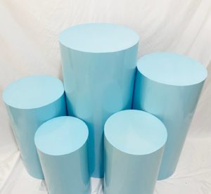 Plinths: Blue Round Plinth Set