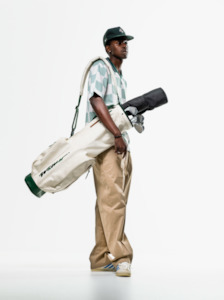 Hiroki Golf Bags: Hiroki x Walker Sunday Golf Bag - Cream/Pine Leather