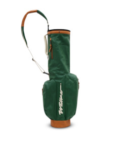 Hiroki Golf Bags: Walker x Hiroki Leather Sunday Bag Dark Green Leather