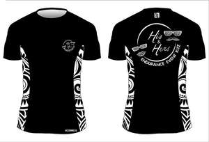 His and Hers Running t-shirt, Black and White Tribal design down both sides – &hellip;
