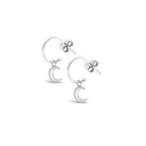 Jewellery: SS Hoop Moon Studs