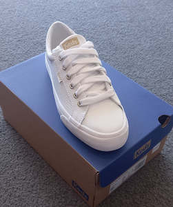 Shoes: Keds - Jump Kick Perforated Leather - Whitegold