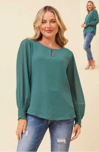 Blouses Shirts: Green Blouse with Keyhole Detail 💚✨