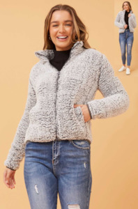 Jackets Outerwear: Cozy Teddy Fur Jacket – Grey 🐻❄️