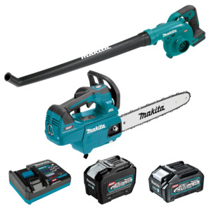 Products: Makita DK0281G201 40Vmax XGT® 2-Pc Cordless Chainsawwith Blower (8.0Ah 1 4.0Ah) Combo Kit