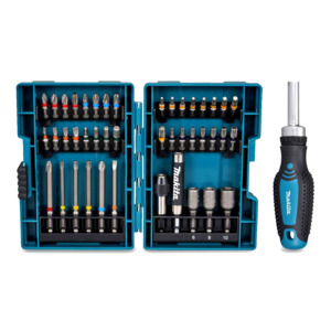 Makita E-25096 44-Pc Colour Bit Set with Rachet Screwdriver Handle