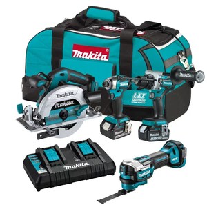 Products: DLX4202GX1 makita 4pcs combo DHP486+DTD173+DTM52+DHS680+Dual charger+2xBL1860