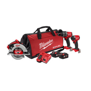 Products: Milwaukee M18FPP3D3502B 18V 5.0Ah Li-ion Cordless Brushless Fuel 3pce Combo Kit Power Pack