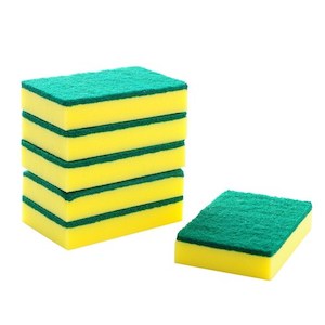 Cleaning Supplies: Green Sponge Scourer 5PCS 刷碗海绵 5个/包