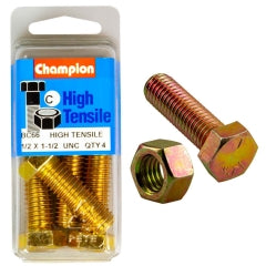Fasteners Blister Packs Set Screws Nuts: Champion 1-1/2in x 1/2in Set Screw & Nut (C) - GR5