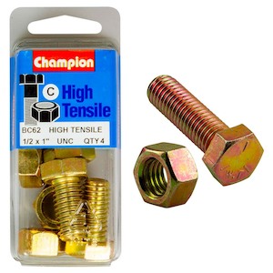 Fasteners Blister Packs Set Screws Nuts: Champion 1in x 1/2in Set Screw & Nut (C) - GR5
