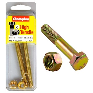 Champion M8 x 100 Set Screw & Nut (C) - GR8.8