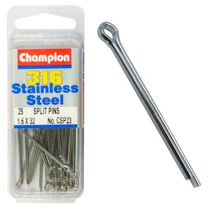 Fasteners Blister Packs Split Pins Stainless: Champion 316/A4 Split Pin 1.6 x 32mm (A)