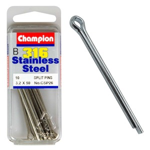 Fasteners Blister Packs Split Pins Stainless: Champion 316/A4 Split Pin 3.2 x 50mm (B)